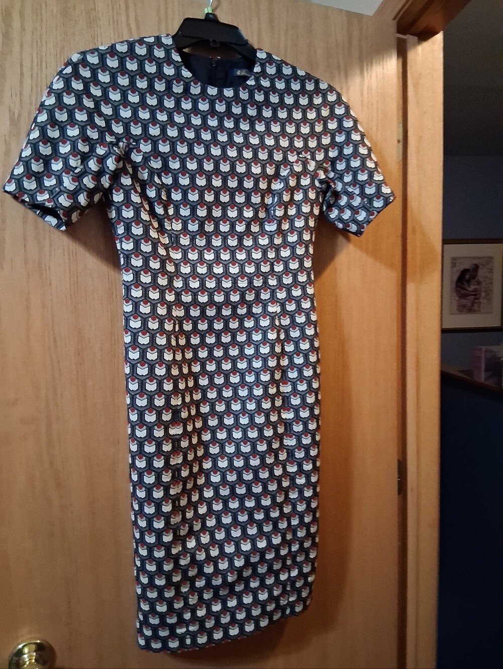 Brooks Brothers geometric jacquard dress. , short sleeve, Sz 4